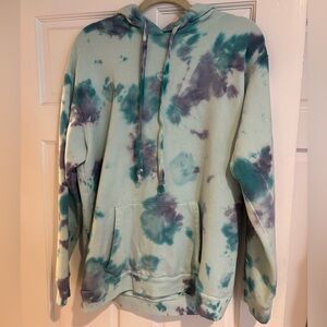 PINK tie dye hoodie L